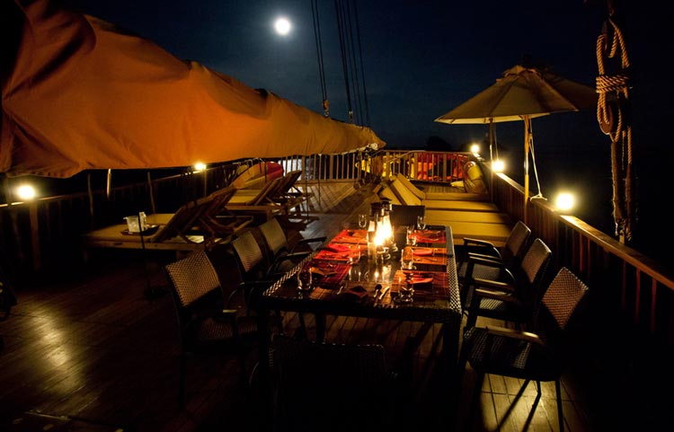 SY Diva Andaman Deck at Night